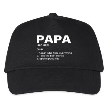Papa Definition Lustiger Opa Geschenk Familienhumor - Kinder Basecap - Schwarz - Vorne