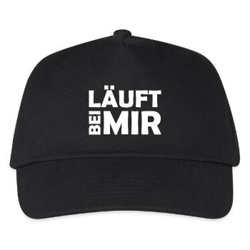 Läuft bei mir - Cooler Spruch - Laufen - Kinder Basecap - Schwarz - Vorne