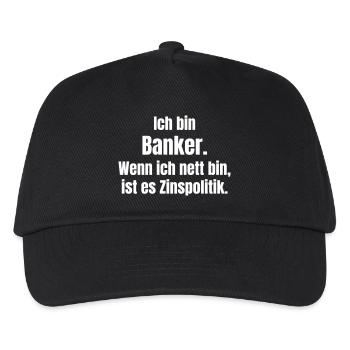 Banker Saying Interest Rate Policy Humor - Kids’ Baseball Cap - black - Front