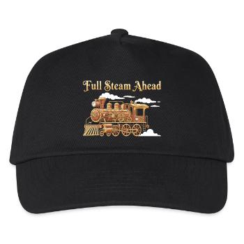 Full Steam Ahead Engine Locomotive - Kids’ Baseball Cap - black - Front