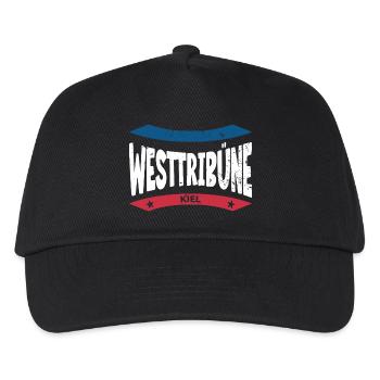 Kiel Stadion Westtribüne Hoodie, Shirt, Tasche - Kinder Basecap - Schwarz - Vorne