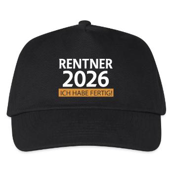 Rentner 2026 - Kinder Basecap - Schwarz - Vorne