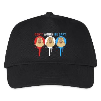 Dont Worry Be Cappy Capybara - Kids’ Baseball Cap - black - Front