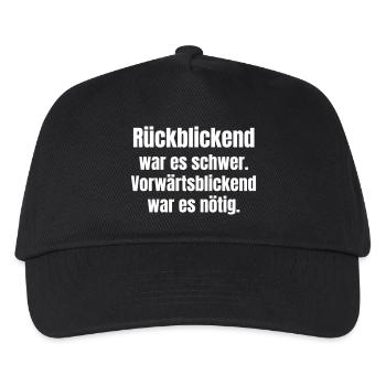 Difficult in retrospect, necessary forward - Kids’ Baseball Cap - black - Front