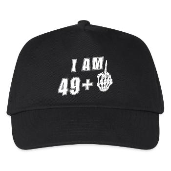 50. Geburtstag Frau 50er 50ter Ich bin 49+ plus - Kinder Basecap - Schwarz - Vorne