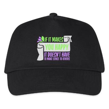 If Makes You Happy Sense Others Spruch Glück Frei - Kinder Basecap - Schwarz - Vorne