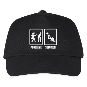 Humor couple problem solution diving - Kids’ Baseball Cap - black - Front