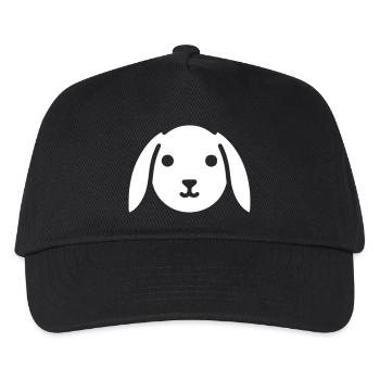 Süßer Schlappohr Hase Kaninchen Kopf - Kinder Basecap - Schwarz - Vorne