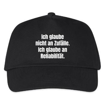Zuverlässigkeit statt Zufall für Studenten - Kinder Basecap - Schwarz - Vorne