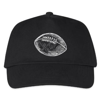 American Football Ball Line Art - Kinder Basecap - Schwarz - Vorne