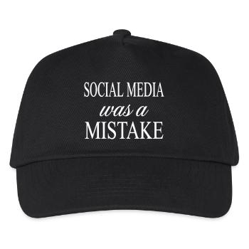 Social Media was a Mistake Sarcastic Statement - Kids’ Baseball Cap - black - Front