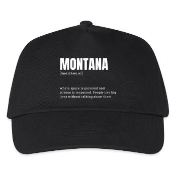 Montana Bold Block Typography - Outdoors - Kinder Basecap - Schwarz - Vorne
