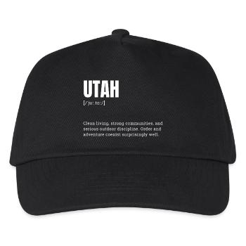 Utah Bold Typography Adventure - Kids’ Baseball Cap - black - Front
