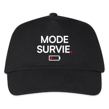 MODE SURVIE | Humour fatigue minimal - Casquette de baseball Enfant - noir - Devant