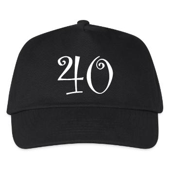 40. 40 YEARS. 40th ANNIVERSARY. 40 YEARS ANNIVERSARY. - Kids’ Baseball Cap - black - Front