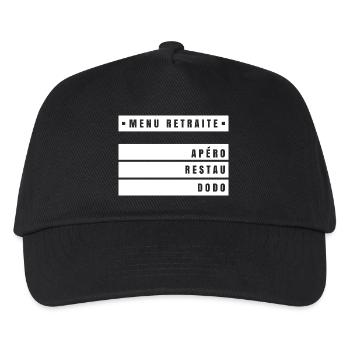 Menu Retraite (bandeau blanc) - Casquette de baseball Enfant - noir - Devant