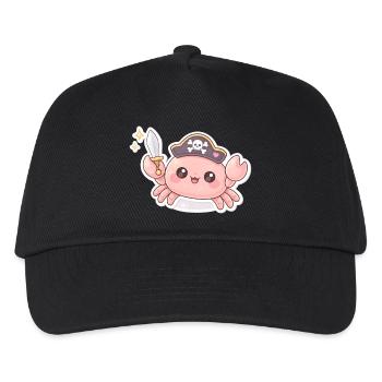 Piratenkrabbe mit Schwert - Kinder Basecap - Schwarz - Vorne