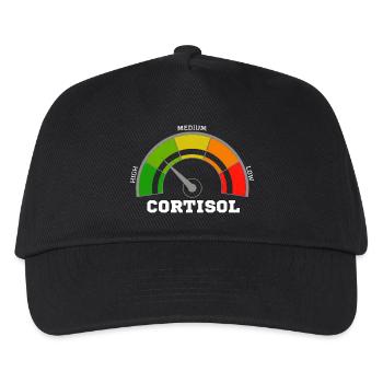 Lustiges, niedriges Cortisol, urkomisches, stressfreies Cortisol - Kinder Basecap - Schwarz - Vorne