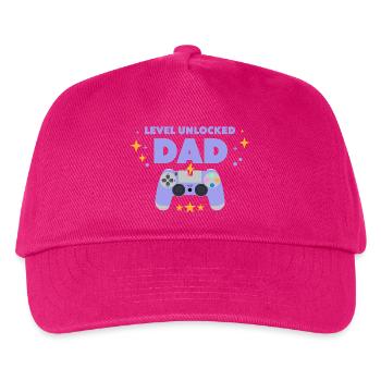 Level freigeschaltet: Papa - Kinder Basecap - Fuchsia - Vorne