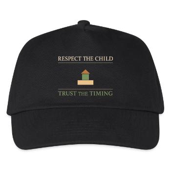 Montessori-mutter, Sanfte Erziehung, Achtsam - Kinder Basecap - Schwarz - Vorne