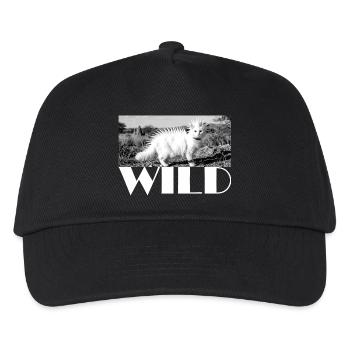 Wild punky cat with spiked mane wild - Kids’ Baseball Cap - black - Front