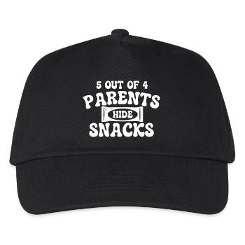5 von 4 Eltern verstecken Snacks Humor - Kinder Basecap - Schwarz - Vorne