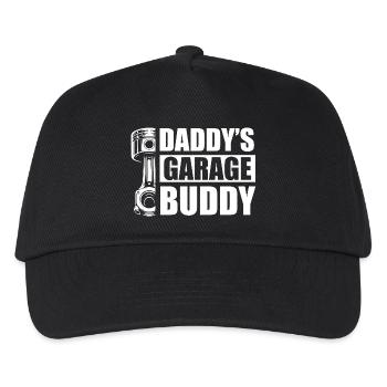 Daddy's garage buddy Car lover car guy mechanic - Kinder Basecap - Schwarz - Vorne
