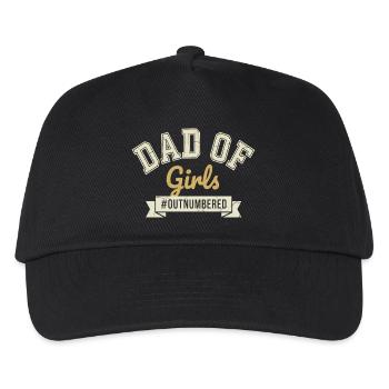 Dad of Girls Outnumbered Daddy Girl - Kids’ Baseball Cap - black - Front