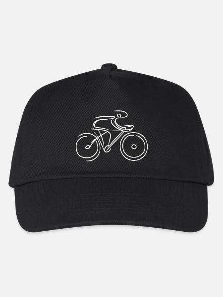 Rennrad Skizze - Kinder Basecap - Schwarz
