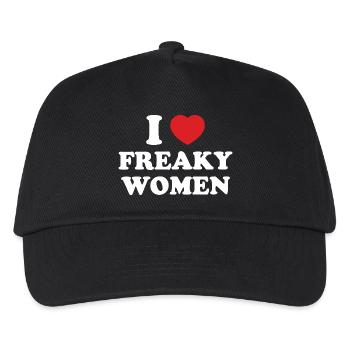 Ich Herz Freaky Frauen - Kinder Basecap - Schwarz - Vorne