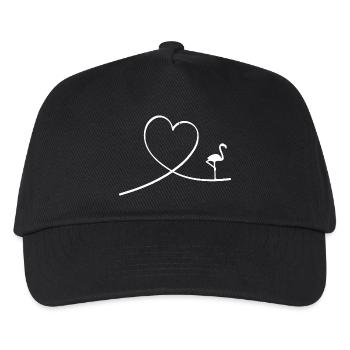Flamingo Heart Love Water Bird Romance Affection - Kids’ Baseball Cap - black - Front