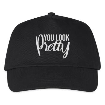 You Look Pretty Lustig Komplement Selbstliebe Logo - Kinder Basecap - Schwarz - Vorne