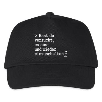 Neustart-Frage: Aus- und Einschalten - Kinder Basecap - Schwarz - Vorne
