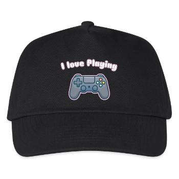J’adore jouer - Conception de manettes de jeu - Casquette de baseball Enfant - noir - Devant