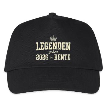 Legenden gehen 2026 in Rente Geschenk  - Kinder Basecap - Schwarz - Vorne