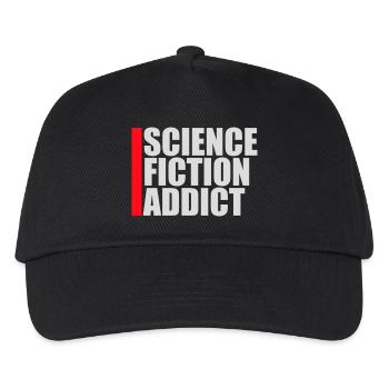 Science Fiction Addict Sci Fi Liebhaber Zitat Text - Kinder Basecap - Schwarz - Vorne
