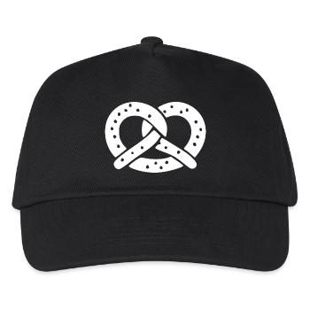 Laugenbrezel Brezel weiß Geschenkidee - Kinder Basecap - Schwarz - Vorne