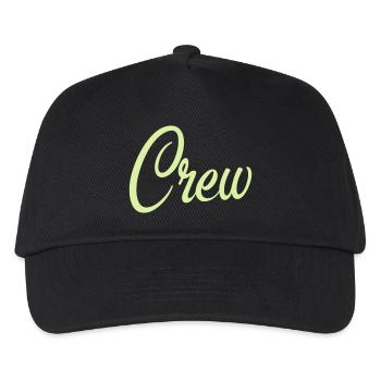 Crew Script Pastellgrün - Kinder Basecap - Schwarz - Vorne