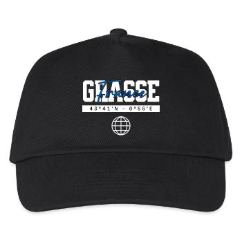 Grasse Frankreich Koordinaten Reise Souvenir - Kinder Basecap - Schwarz - Vorne