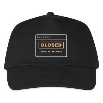 Closed: Works as Intended – IT-Support Shirt - Kinder Basecap - Schwarz - Vorne