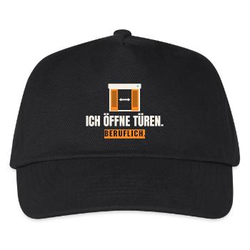 Ich öffne Türen. Beruflich. Türtechniker Spruch - Kinder Basecap - Schwarz - Vorne