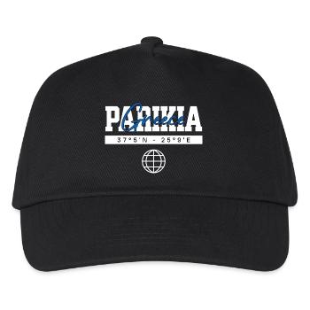 Parikia Griechenland Koordinaten Reise Souvenir - Kinder Basecap - Schwarz - Vorne