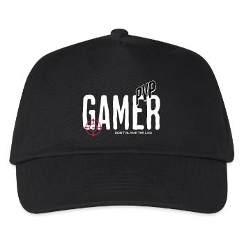 Gamer PVP Shirt Don’t Blame The Lag Zocker Geschen - Kinder Basecap - Schwarz - Vorne