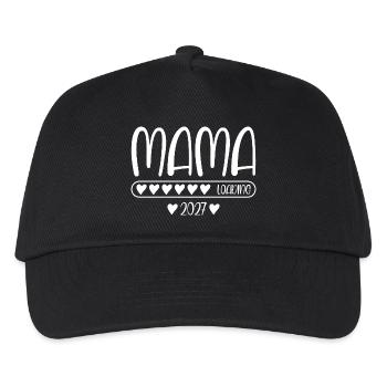 Mama 2027 Loading Werdende Mama 2027 - Kinder Basecap - Schwarz - Vorne