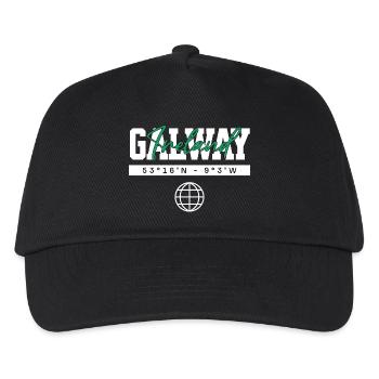 Galway Irland Koordinaten Reise Souvenir - Kinder Basecap - Schwarz - Vorne