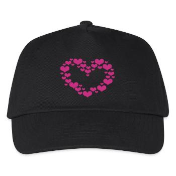 Herz aus Herzen - Kinder Basecap - Schwarz - Vorne