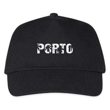Porto Portugal Beach Palms - Kinder Basecap - Schwarz - Vorne