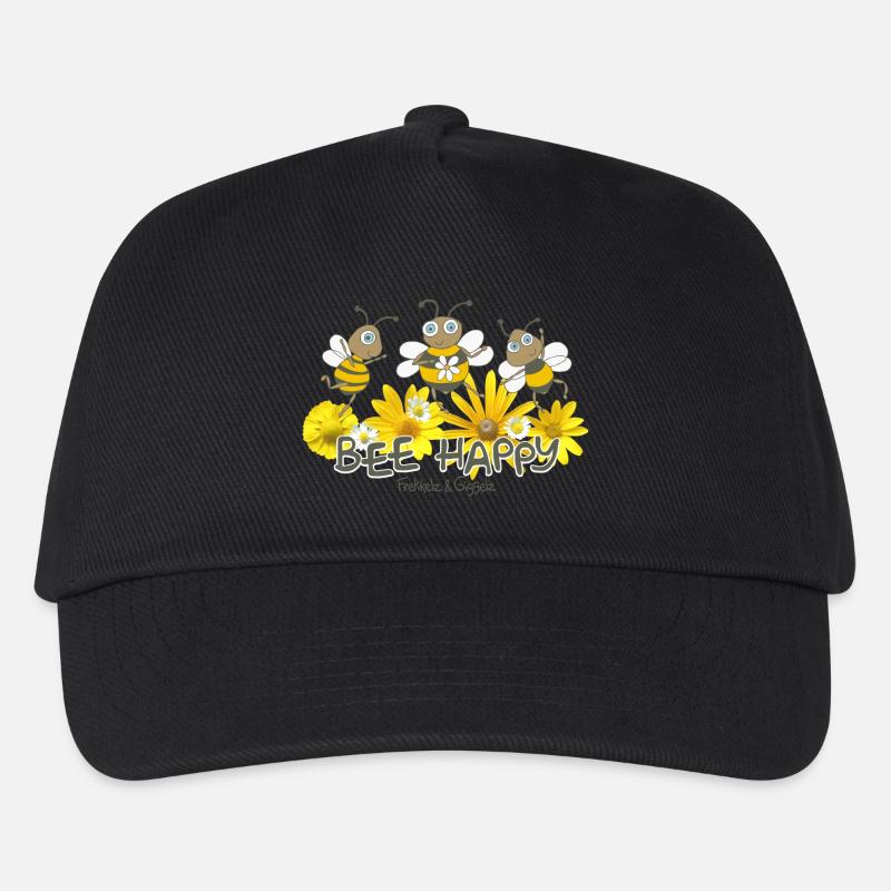 Bee Happy - Kinder Basecap - Schwarz