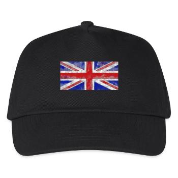 Union Jack Englische Flagge Great Britain - Kinder Basecap - Schwarz - Vorne