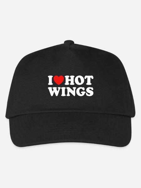 I love Hot Wings Chicken Wings - Kinder Basecap - Schwarz